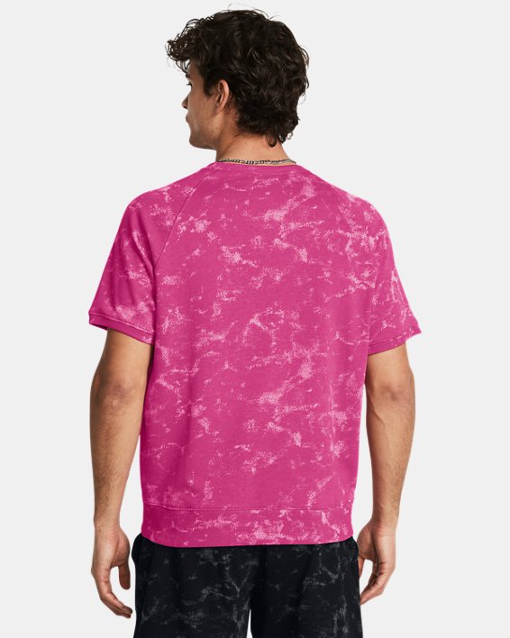Men's Project Rock Terry Printed Crew in Pink image number 1